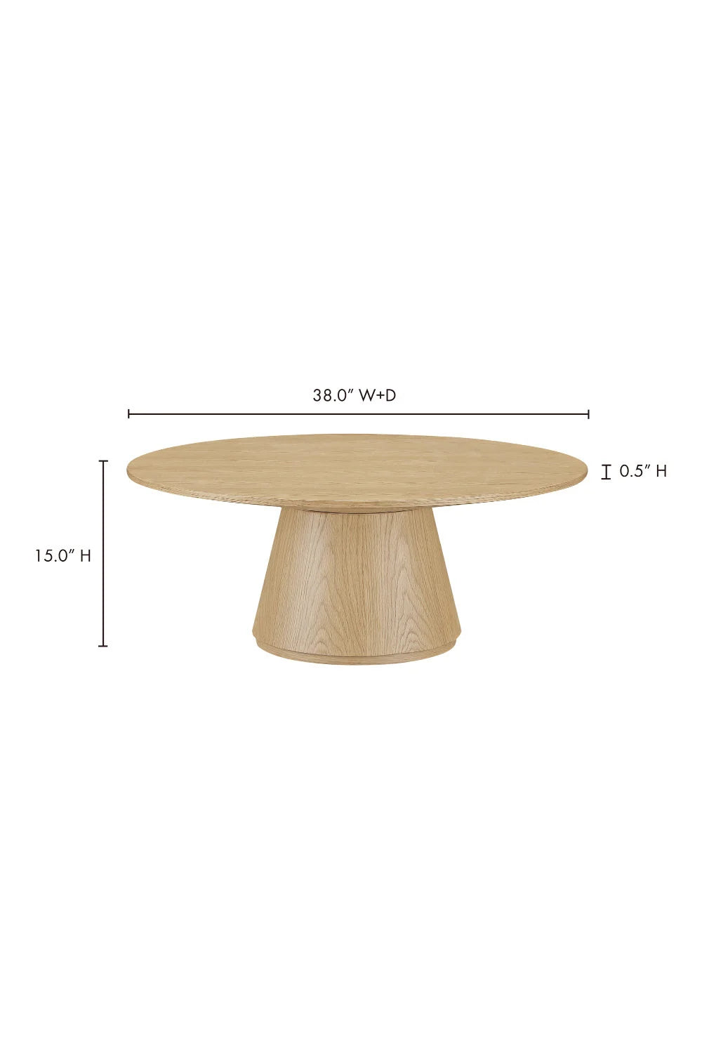 Luxury Otago Round Oak Veneer Coffee Table Modern Italian Style for Villa