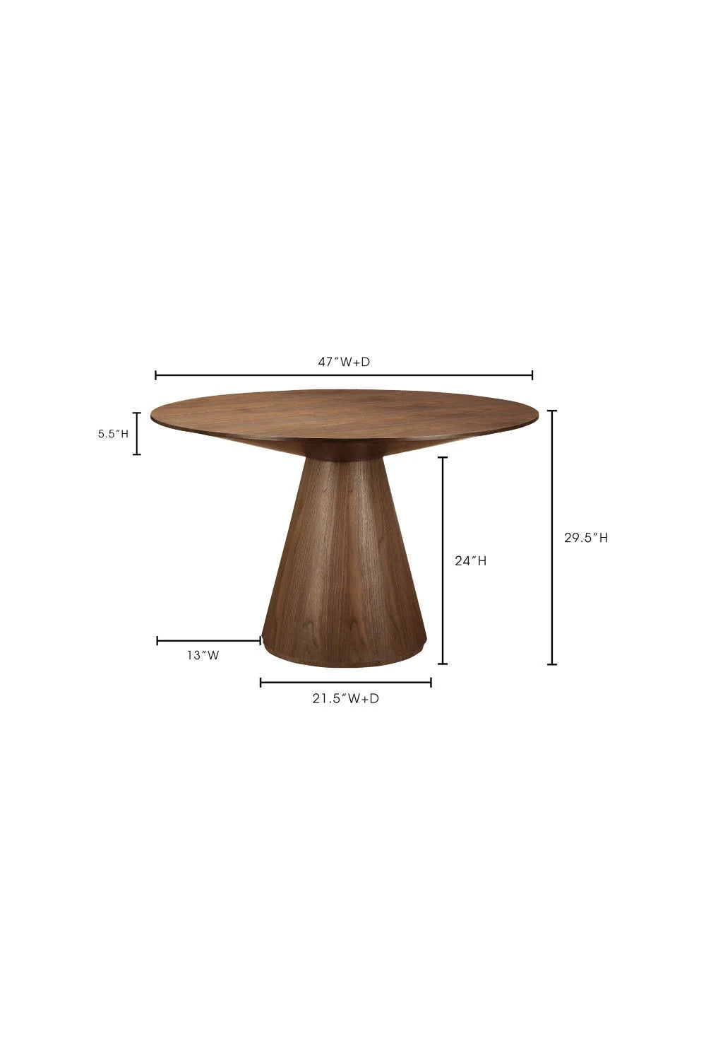 Luxury Otago Round Oak Veneer Dining Table Modern Italian Style for Villa