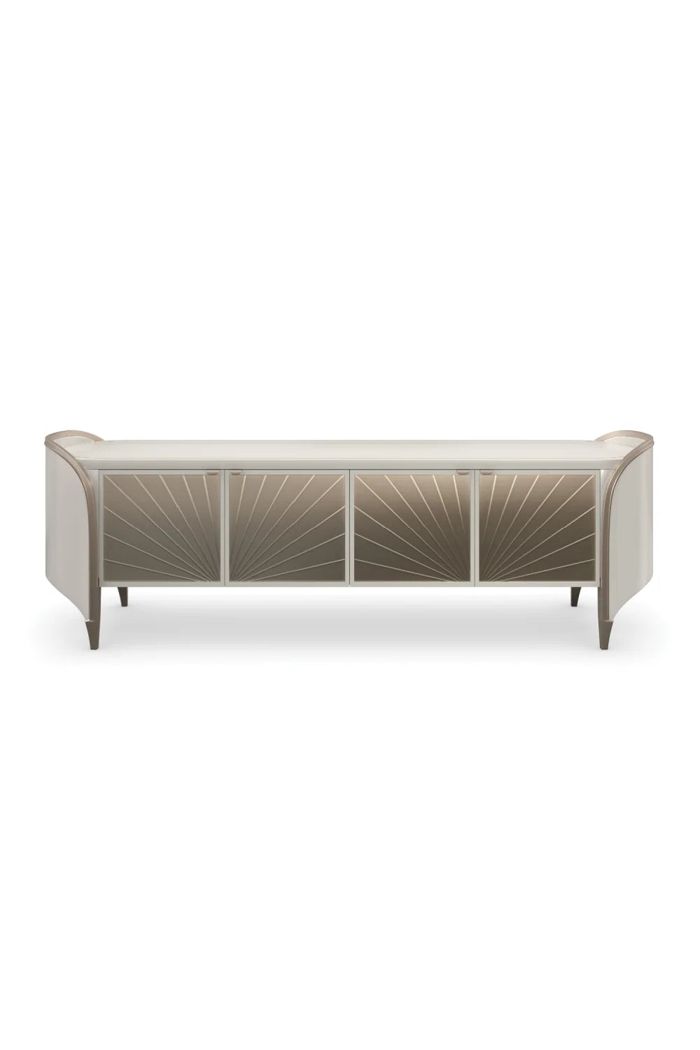 Luxury Oval 4-Door Media Cabinet Modern Italian Style for Villa