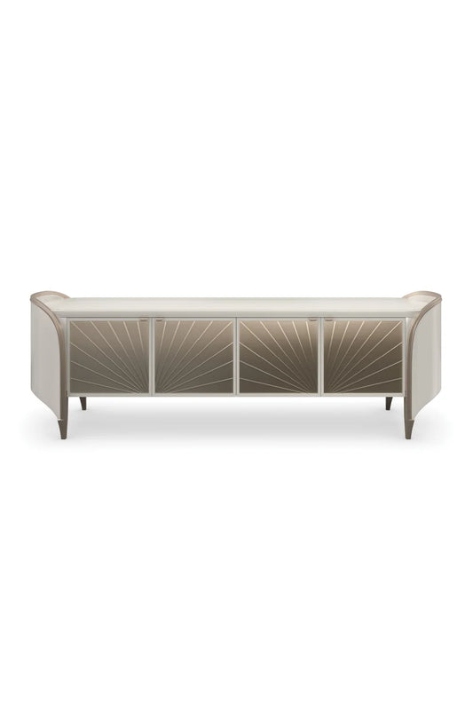 Luxury Oval 4-Door Media Cabinet Modern Italian Style for Villa