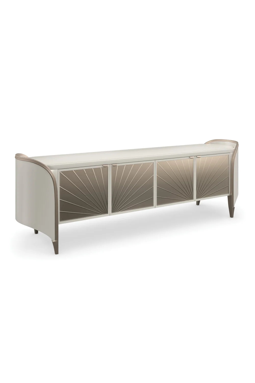 Luxury Oval 4-Door Media Cabinet Modern Italian Style for Villa