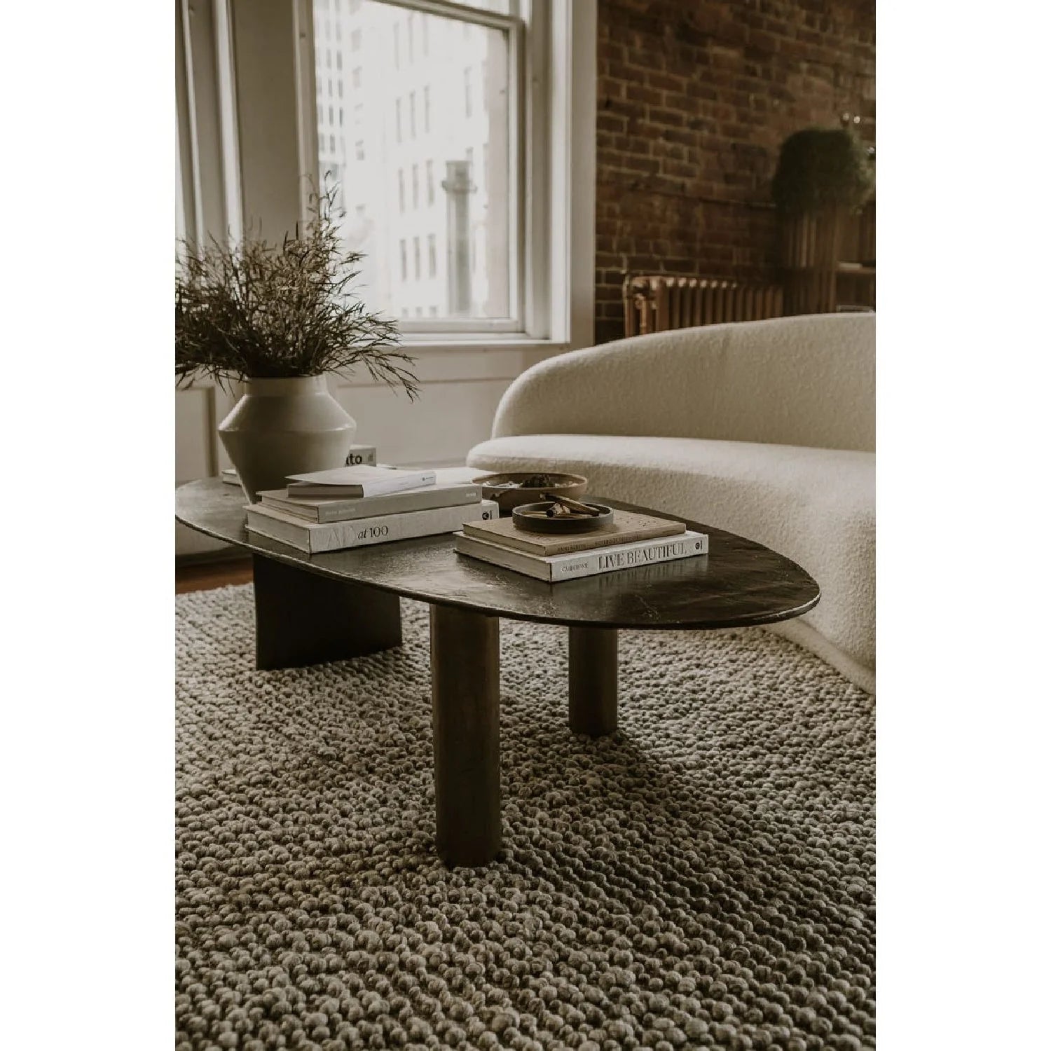 Luxury Oval Aluminum Coffee Table Modern Italian Style for Villa