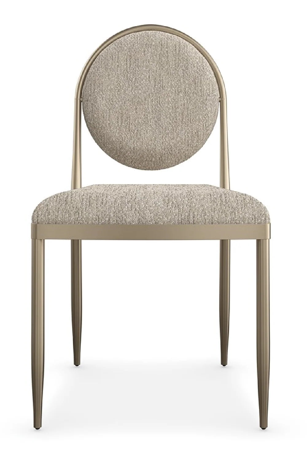 Luxury Oval-Back Bouclé Modern Dining Chair European Style for Villa