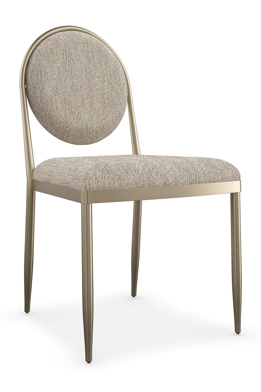 Luxury Oval-Back Bouclé Modern Dining Chair European Style for Villa