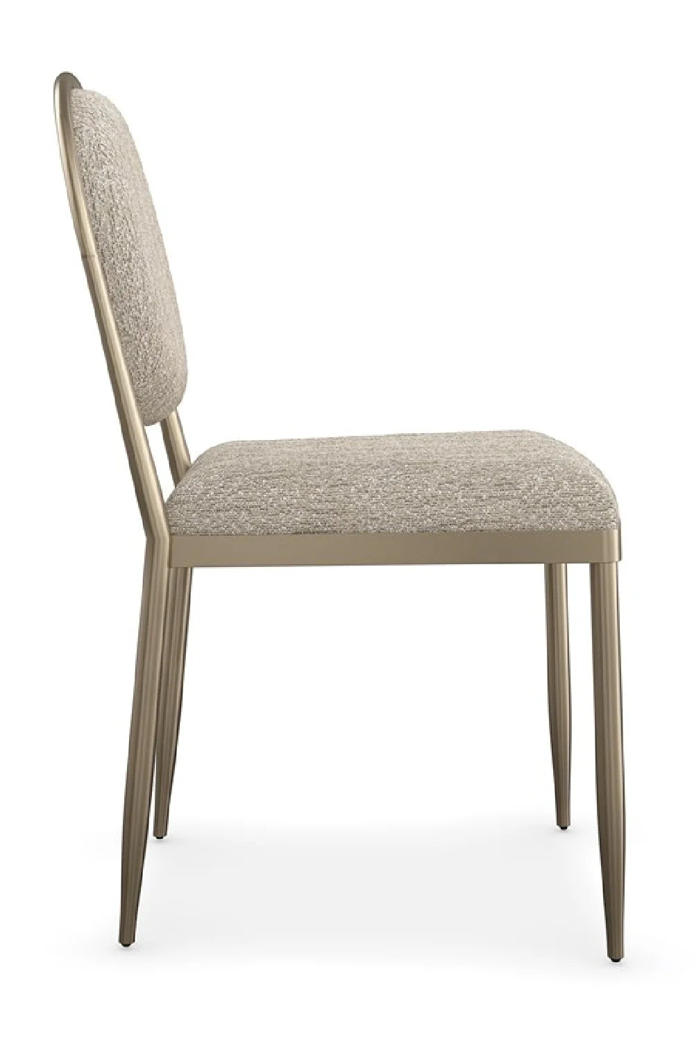 Luxury Oval-Back Bouclé Modern Dining Chair European Style for Villa