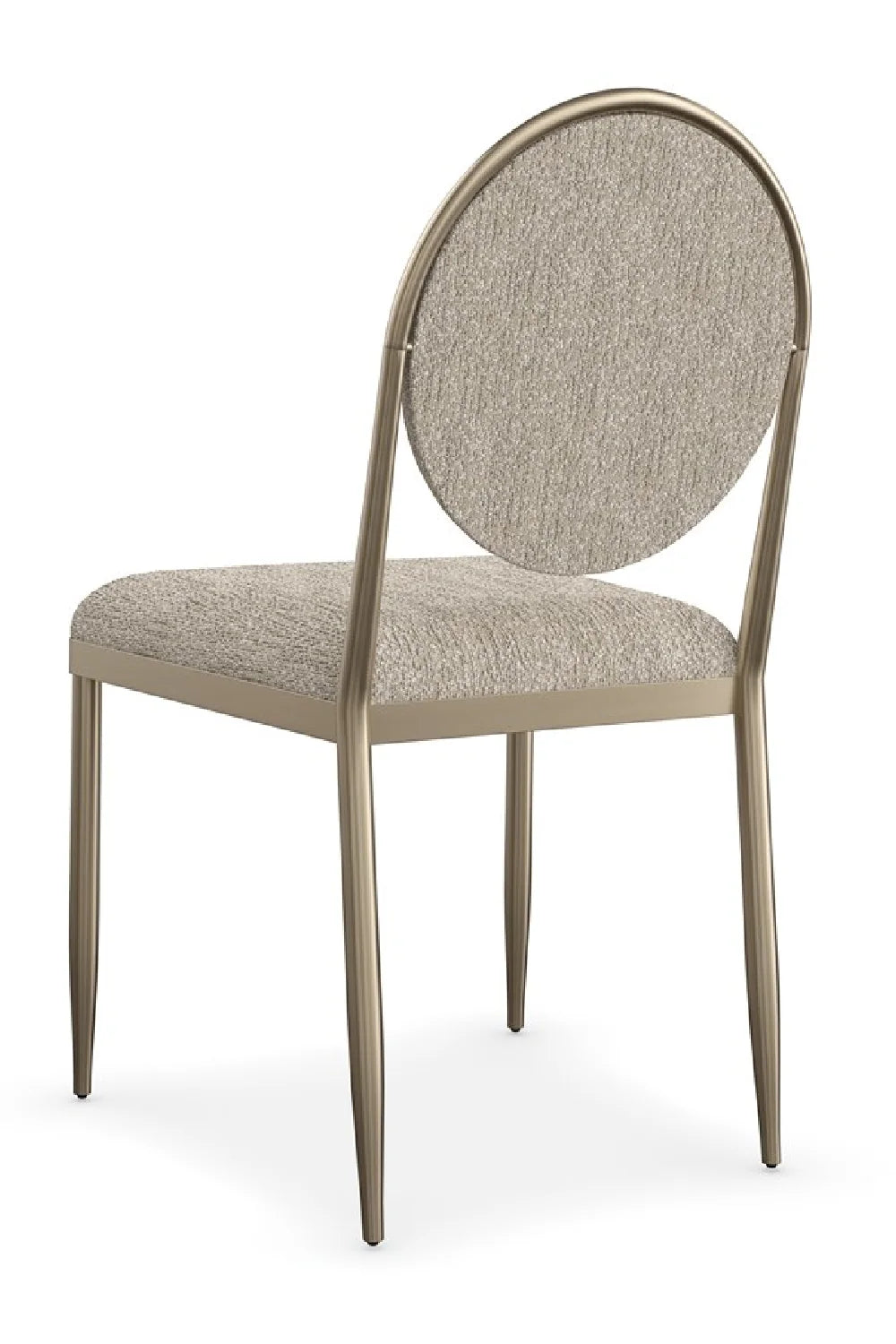 Luxury Oval-Back Bouclé Modern Dining Chair European Style for Villa