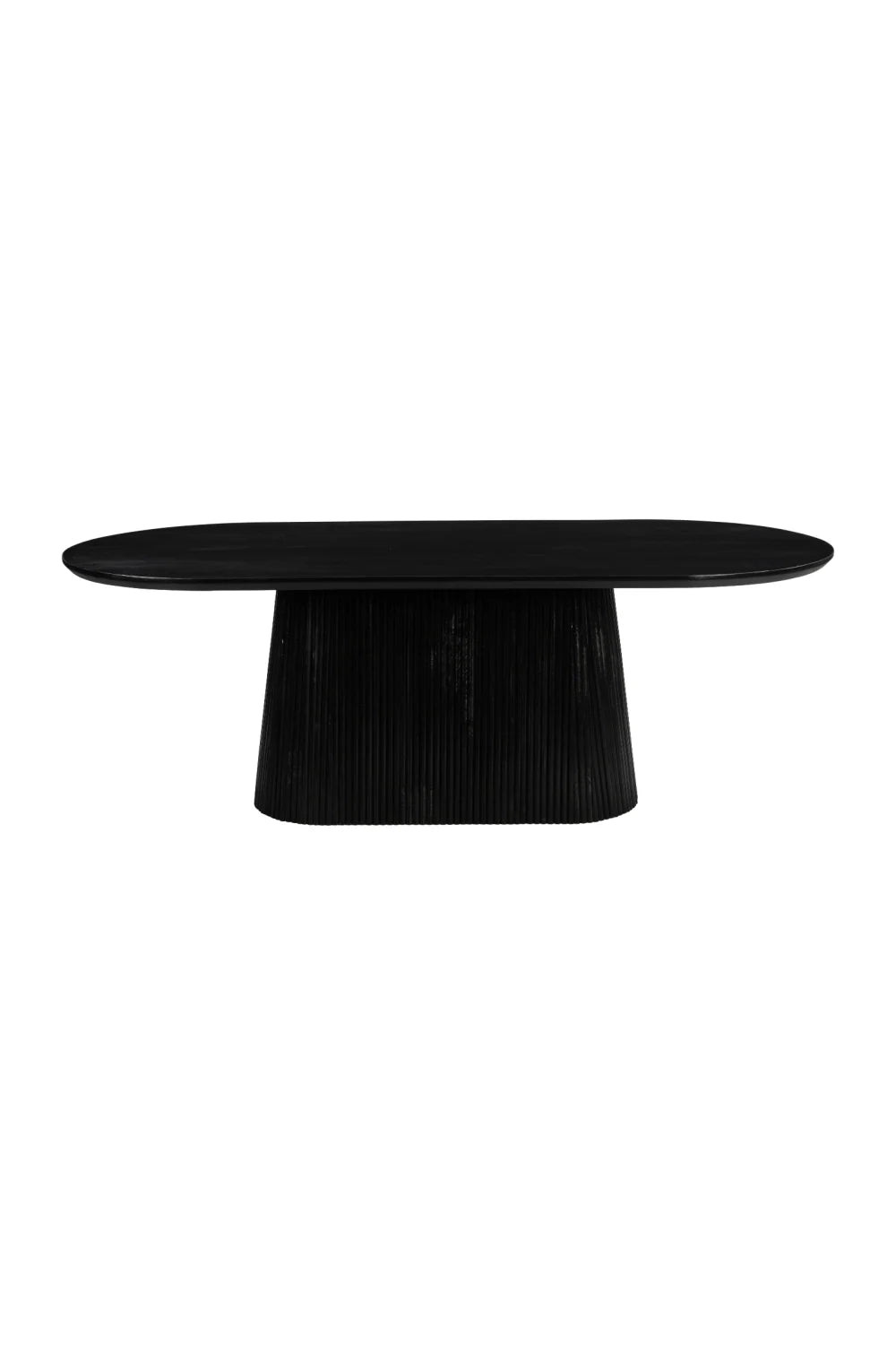 Luxury Oval Black Mango Wood Dining Table Modern Italian Style for Villa
