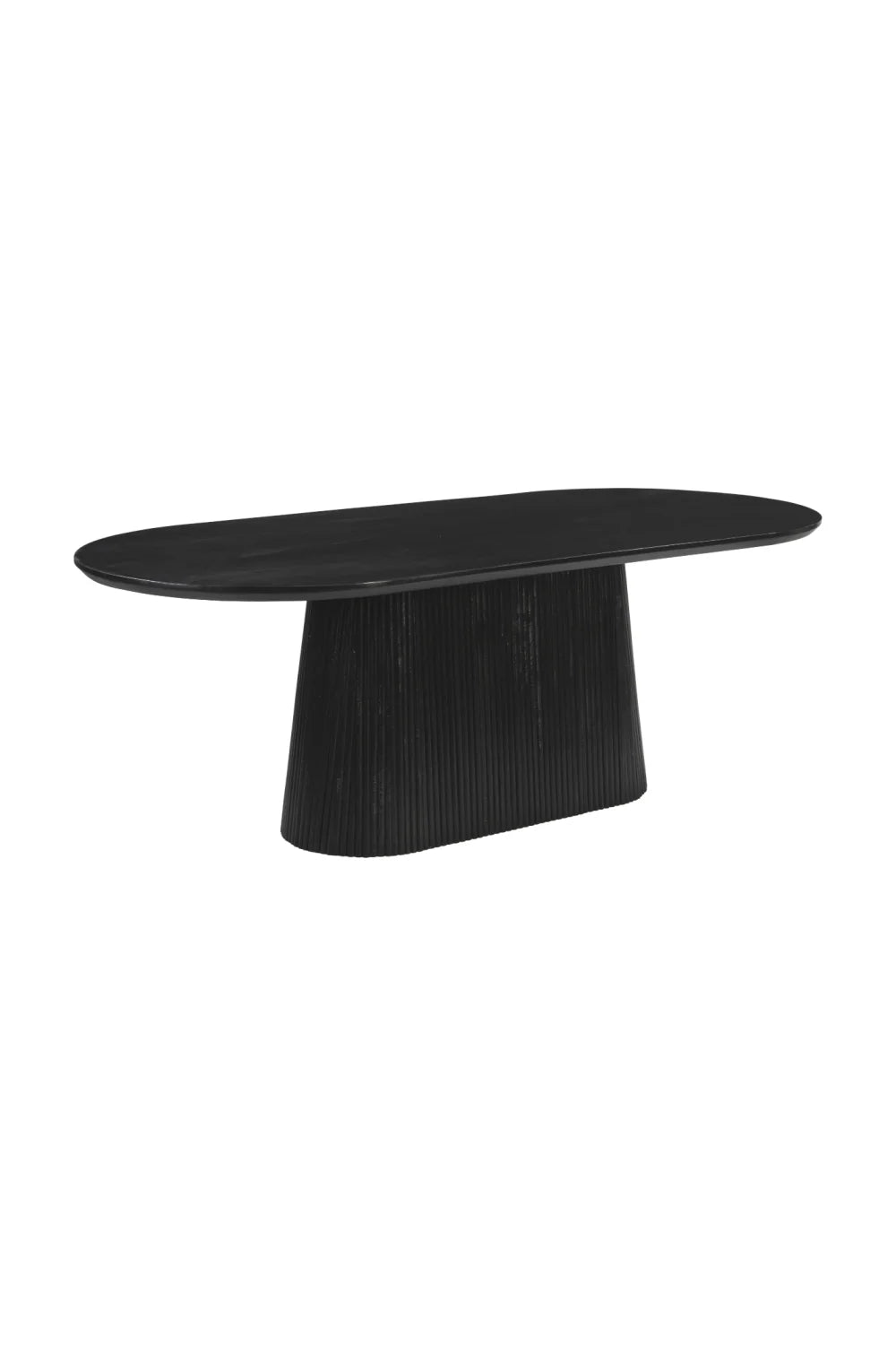 Luxury Oval Black Mango Wood Dining Table Modern Italian Style for Villa