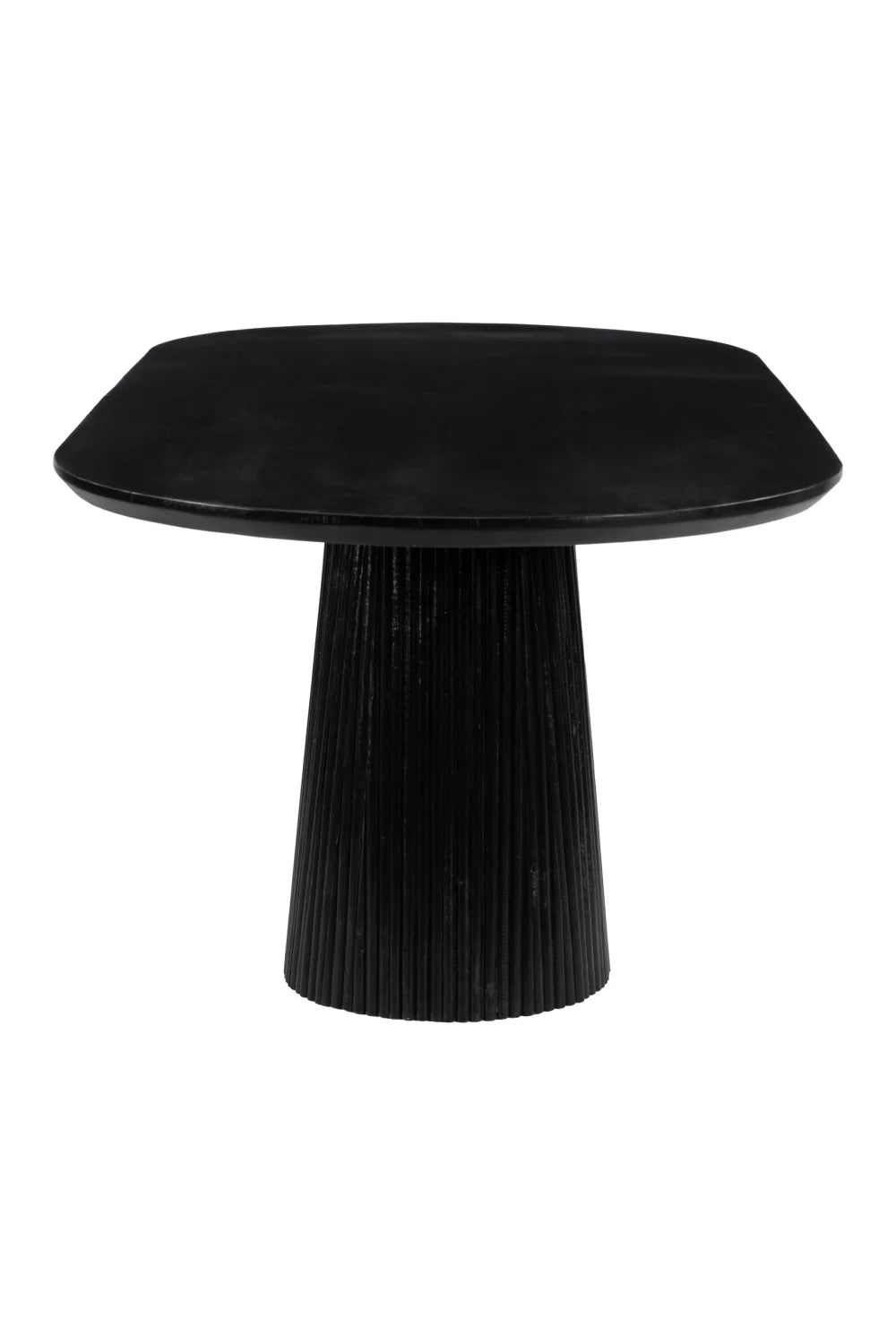 Luxury Oval Black Mango Wood Dining Table Modern Italian Style for Villa