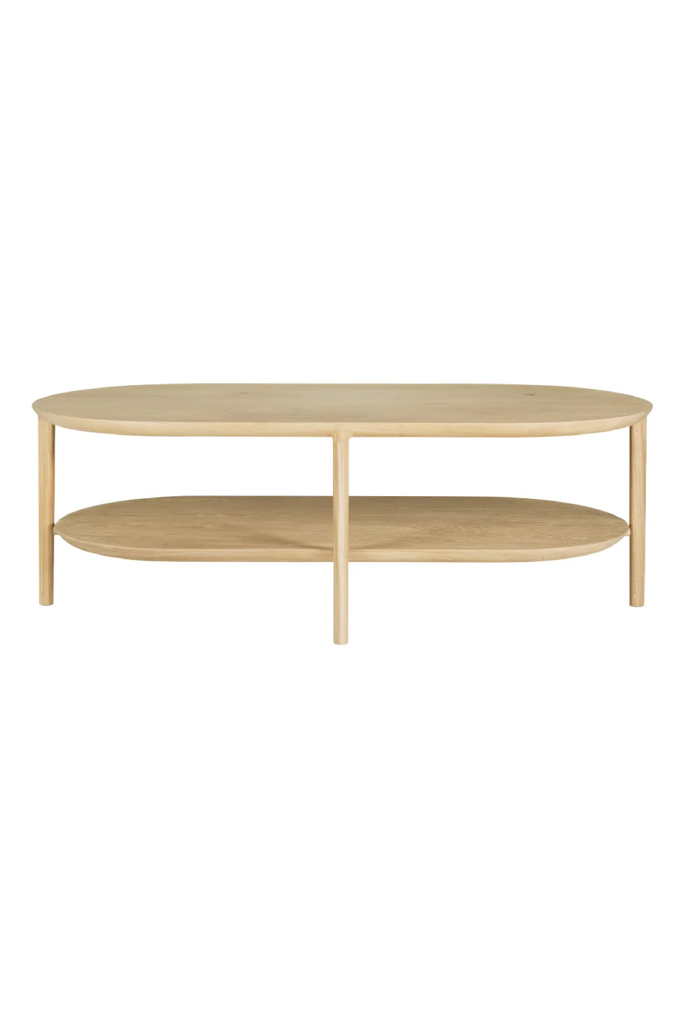 Luxury Oval Brown Oak Coffee Table Modern Italian Style for Villa