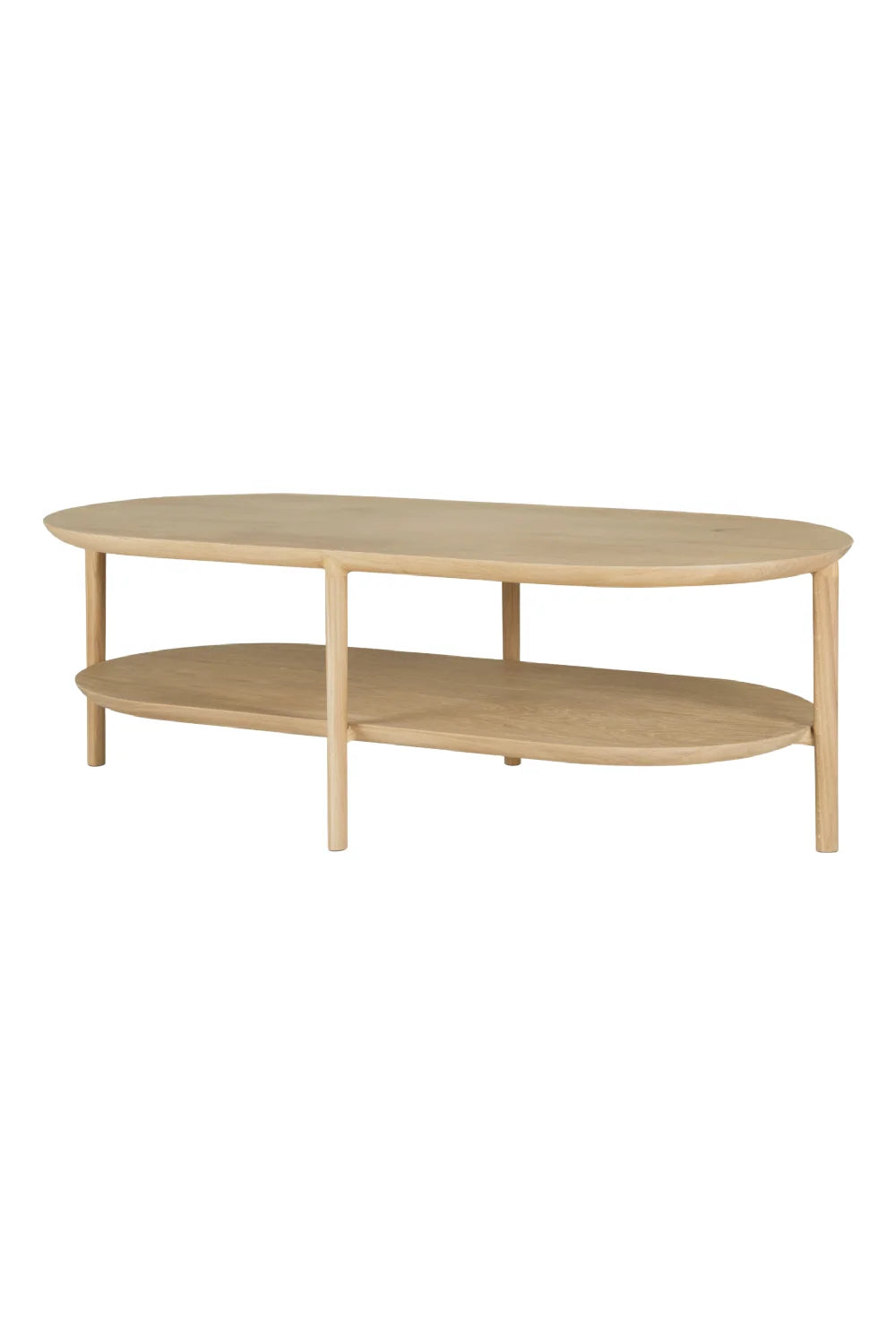 Luxury Oval Brown Oak Coffee Table Modern Italian Style for Villa