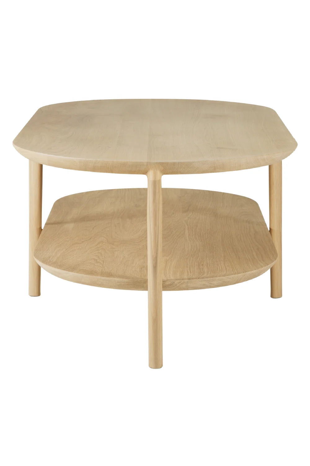 Luxury Oval Brown Oak Coffee Table Modern Italian Style for Villa