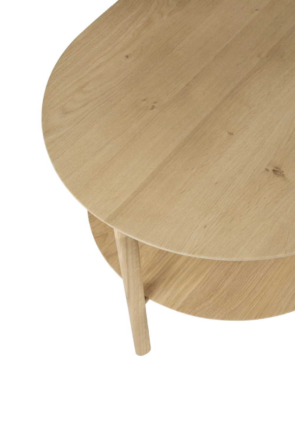 Luxury Oval Brown Oak Coffee Table Modern Italian Style for Villa
