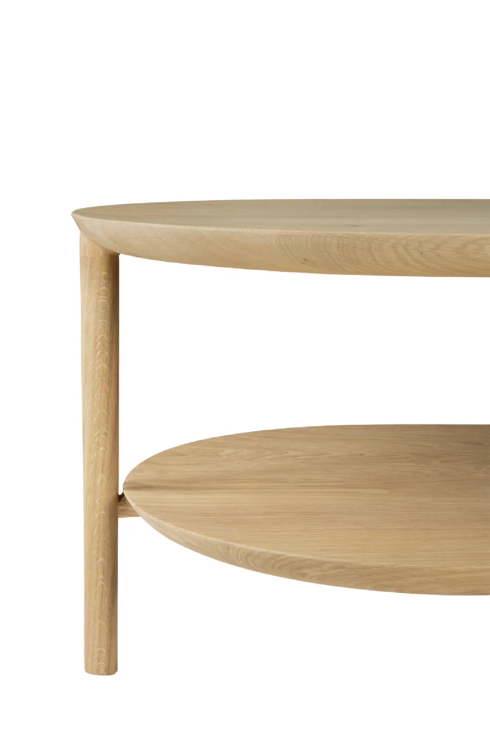 Luxury Oval Brown Oak Coffee Table Modern Italian Style for Villa
