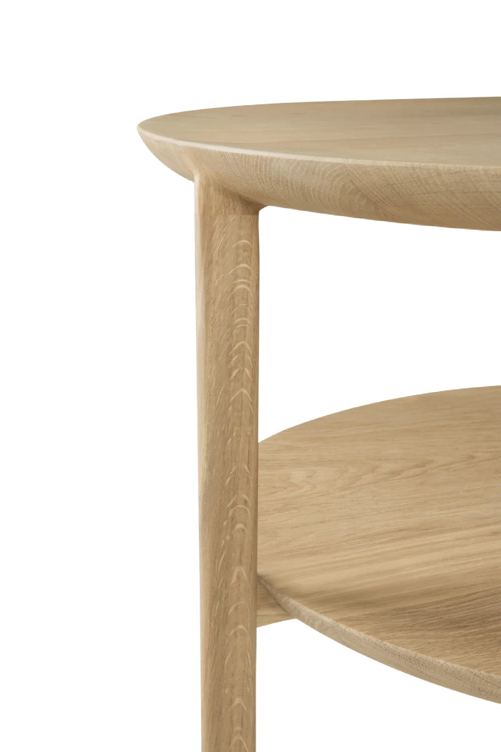 Luxury Oval Brown Oak Coffee Table Modern Italian Style for Villa