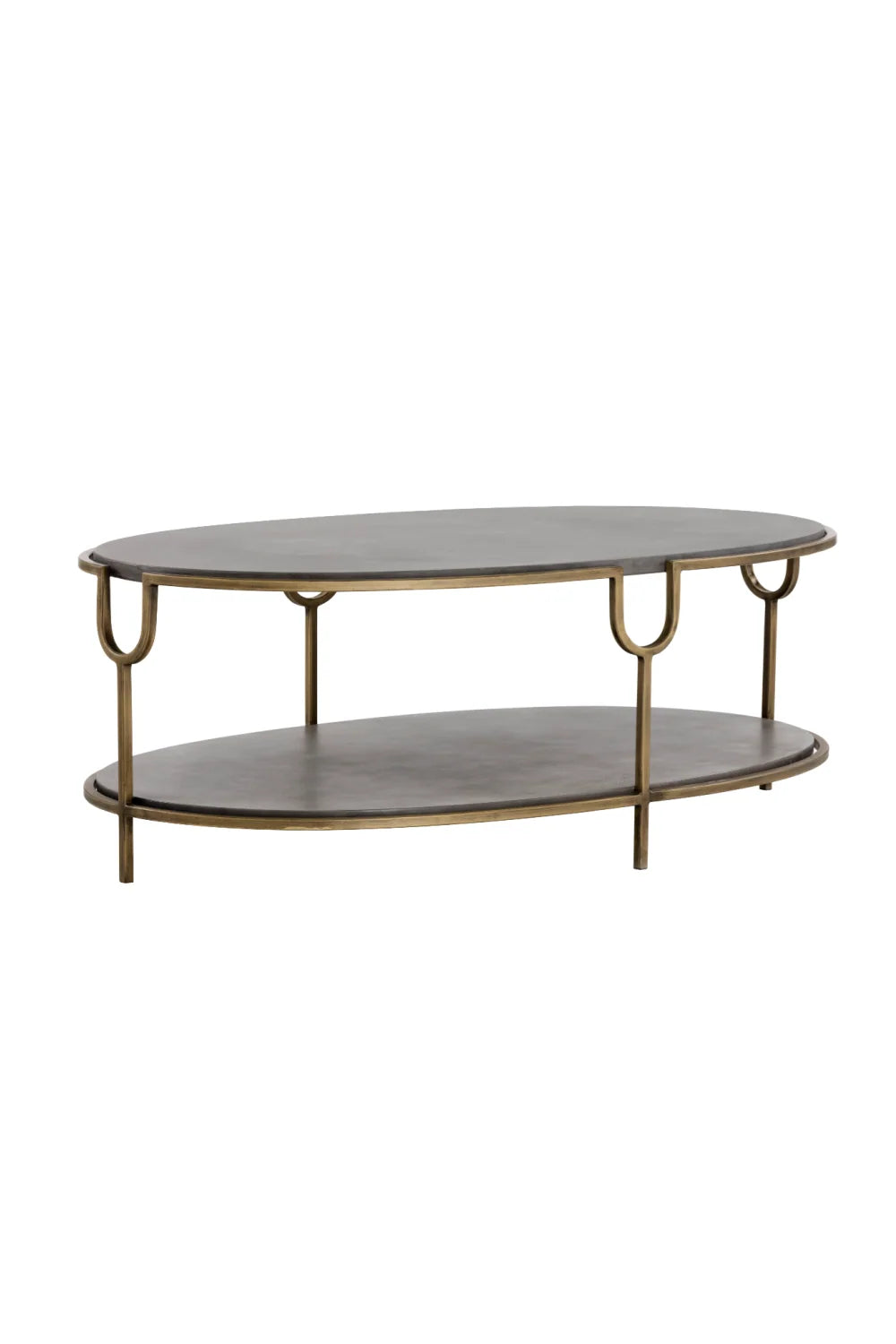 Luxury Oval Concrete Coffee Table Modern Italian Style for Villa