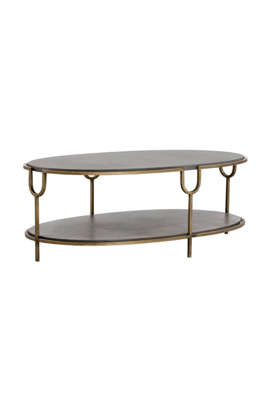 Luxury Oval Concrete Coffee Table Modern Italian Style for Villa
