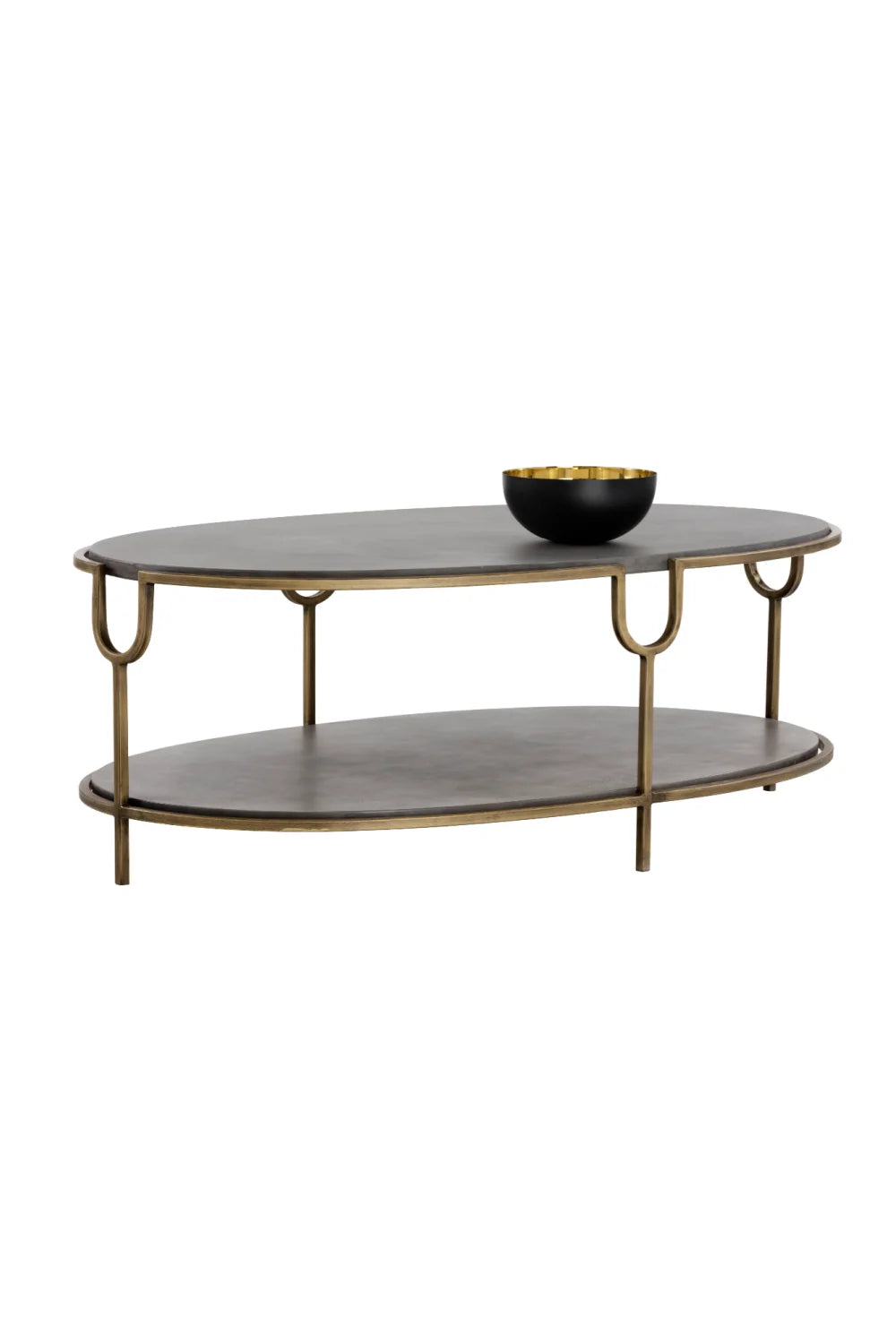 Luxury Oval Concrete Coffee Table Modern Italian Style for Villa