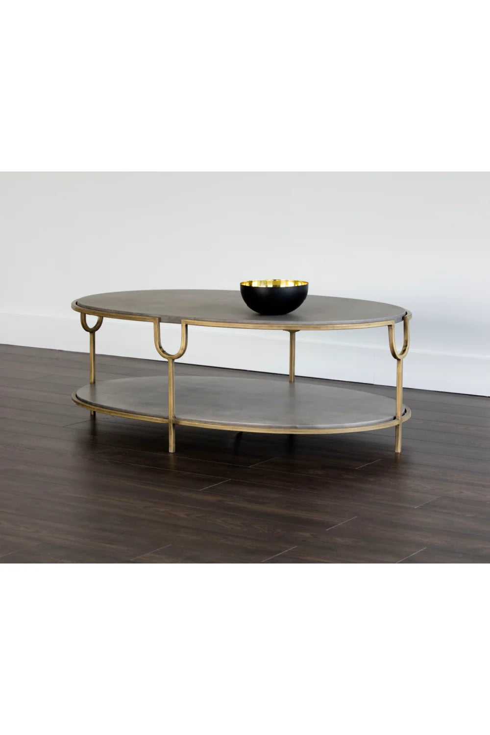Luxury Oval Concrete Coffee Table Modern Italian Style for Villa