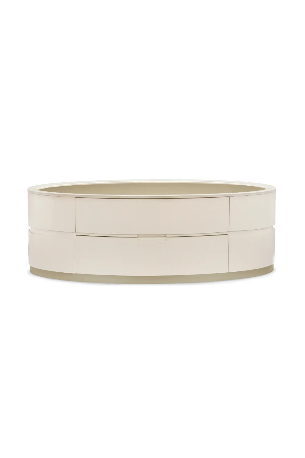 Luxury Oval Glass Coffee Table Modern Italian Style for Villa