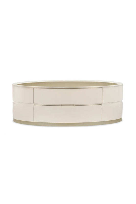 Luxury Oval Glass Coffee Table Modern Italian Style for Villa