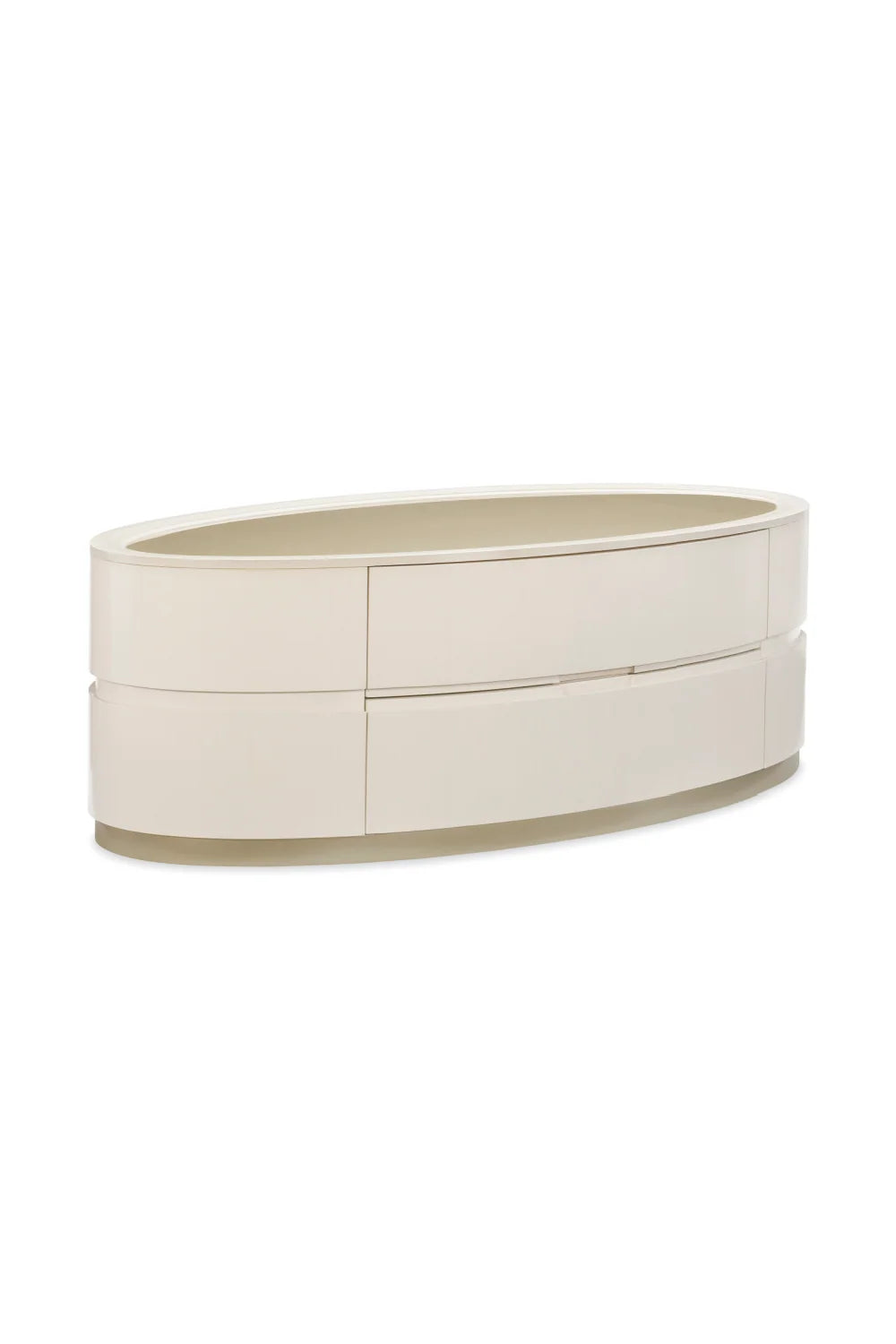 Luxury Oval Glass Coffee Table Modern Italian Style for Villa