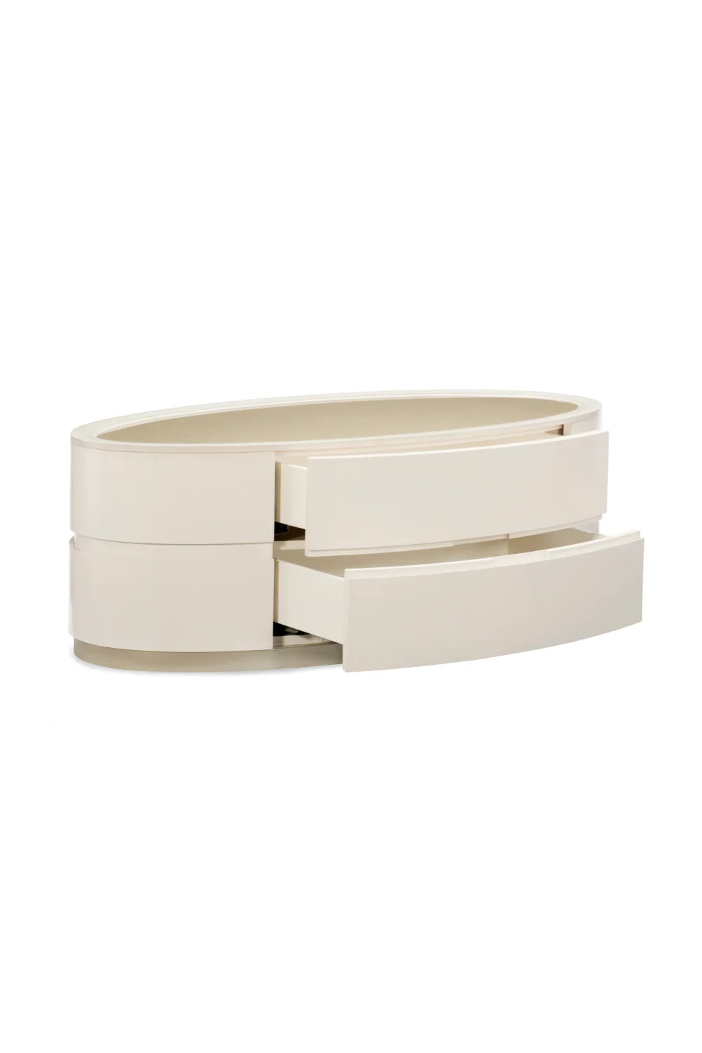 Luxury Oval Glass Coffee Table Modern Italian Style for Villa