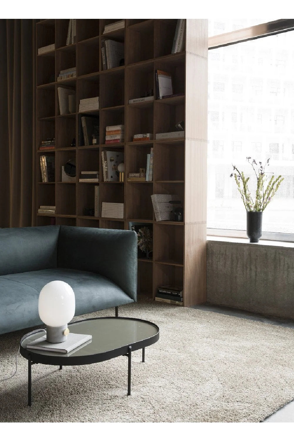 Luxury Oval Glass Coffee Table Modern Italian Style for Villa