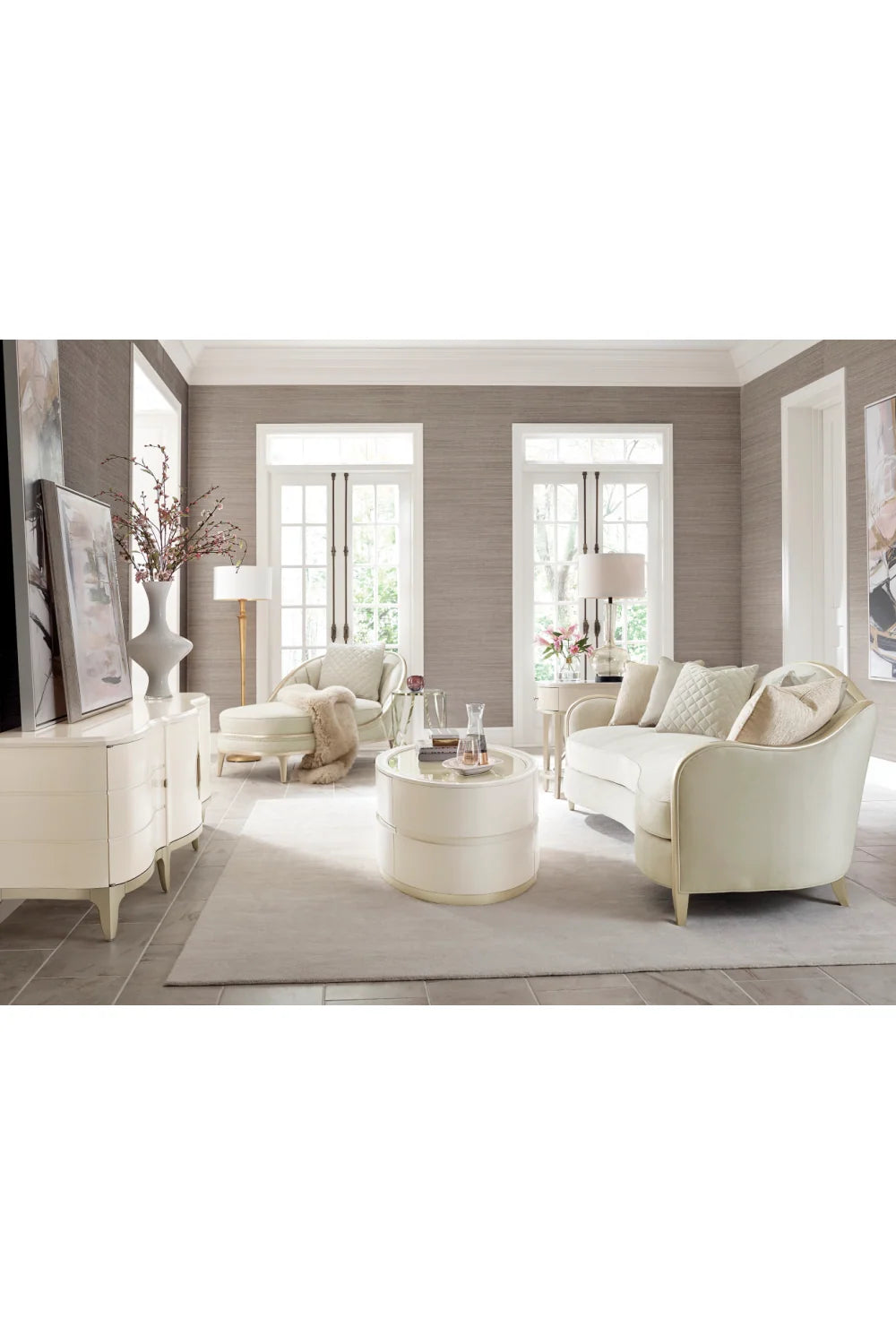 Luxury Oval Glass Coffee Table Modern Italian Style for Villa