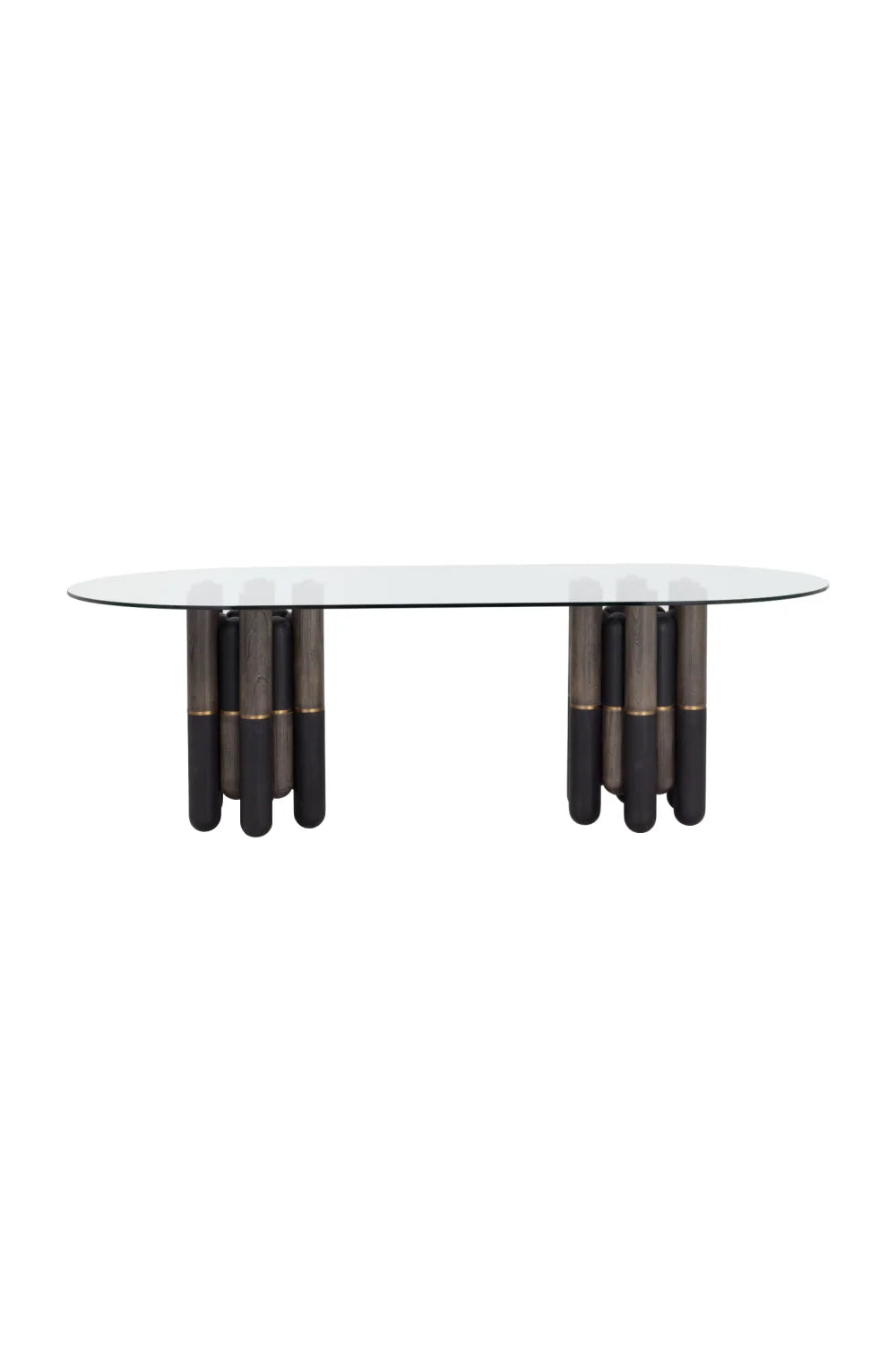 Luxury Oval Glass Dining Table Modern Italian Style for Villa