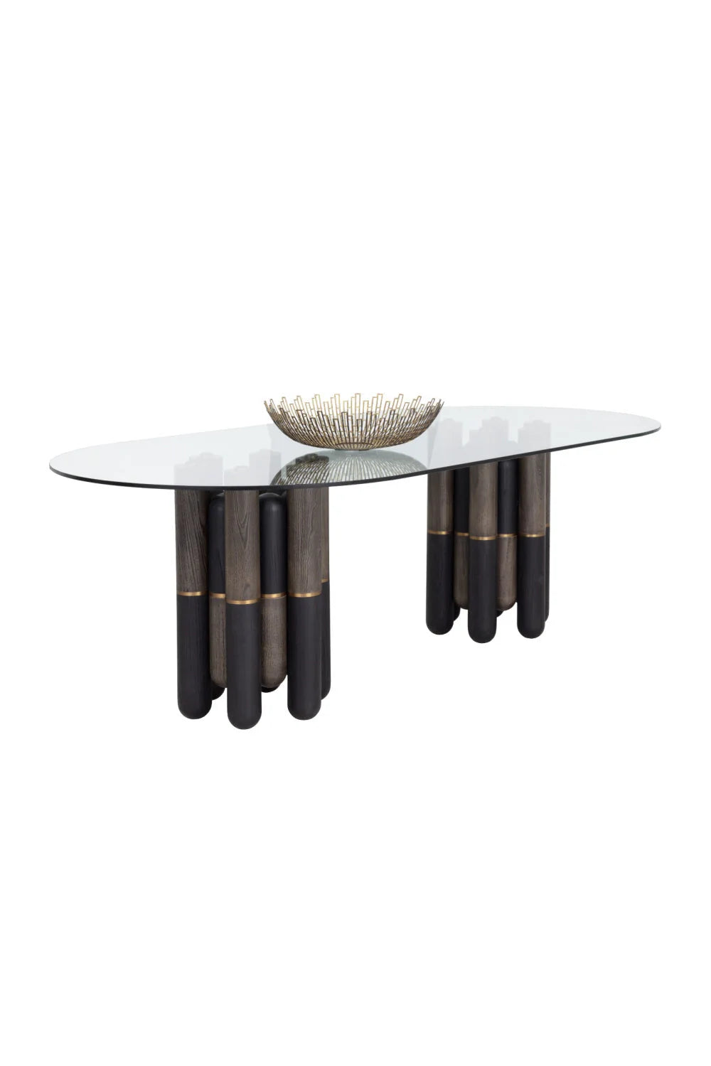 Luxury Oval Glass Dining Table Modern Italian Style for Villa