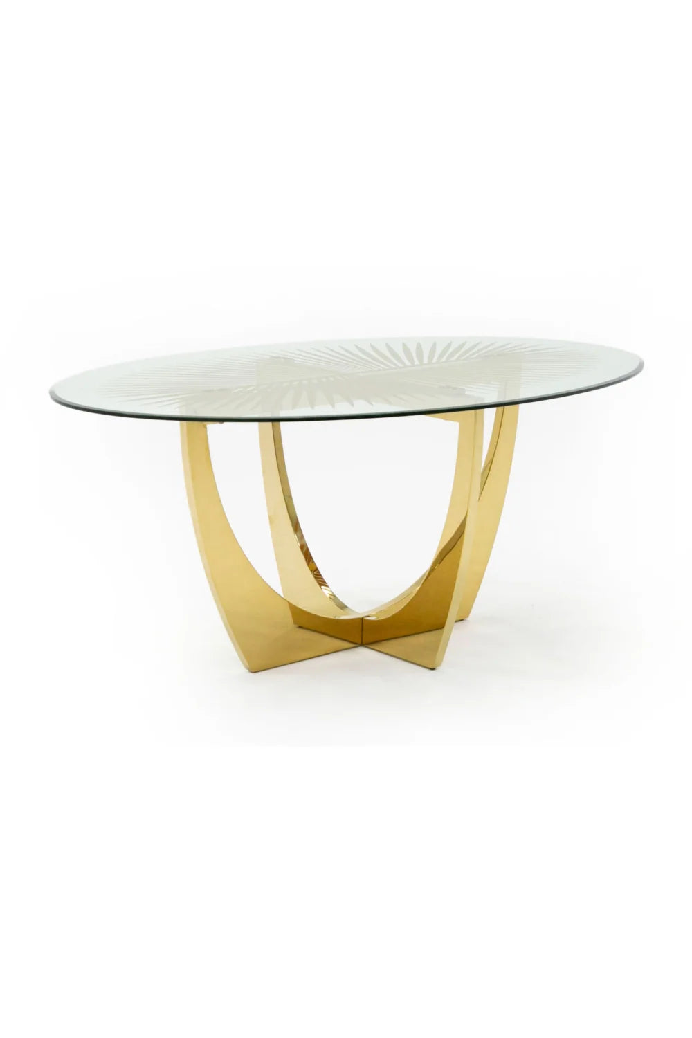 Luxury Oval Gold Leaf Dining Table Modern Italian Style for Villa