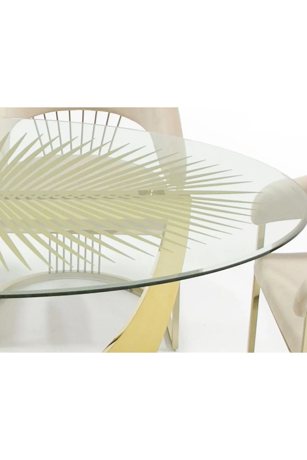 Luxury Oval Gold Leaf Dining Table Modern Italian Style for Villa