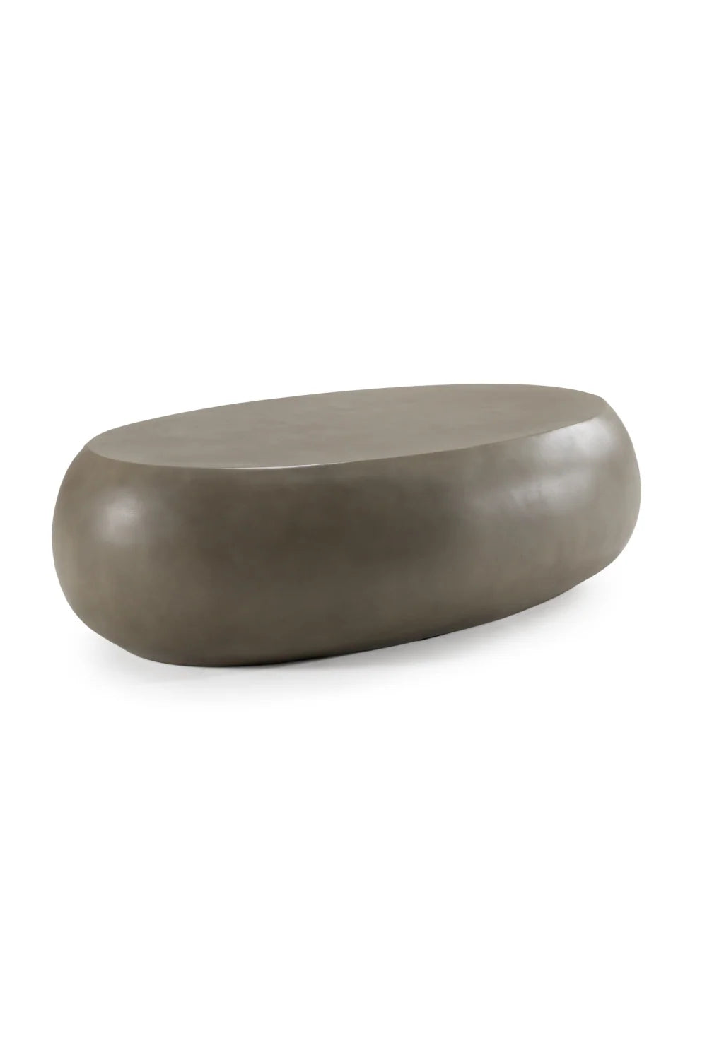 Luxury Oval Gray Concrete Coffee Table Modern Italian Style for Villa