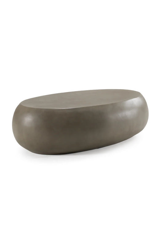 Luxury Oval Gray Concrete Coffee Table Modern Italian Style for Villa
