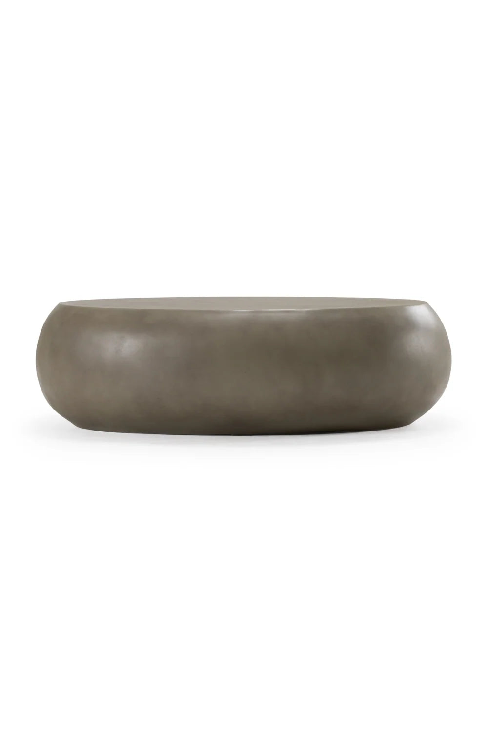 Luxury Oval Gray Concrete Coffee Table Modern Italian Style for Villa