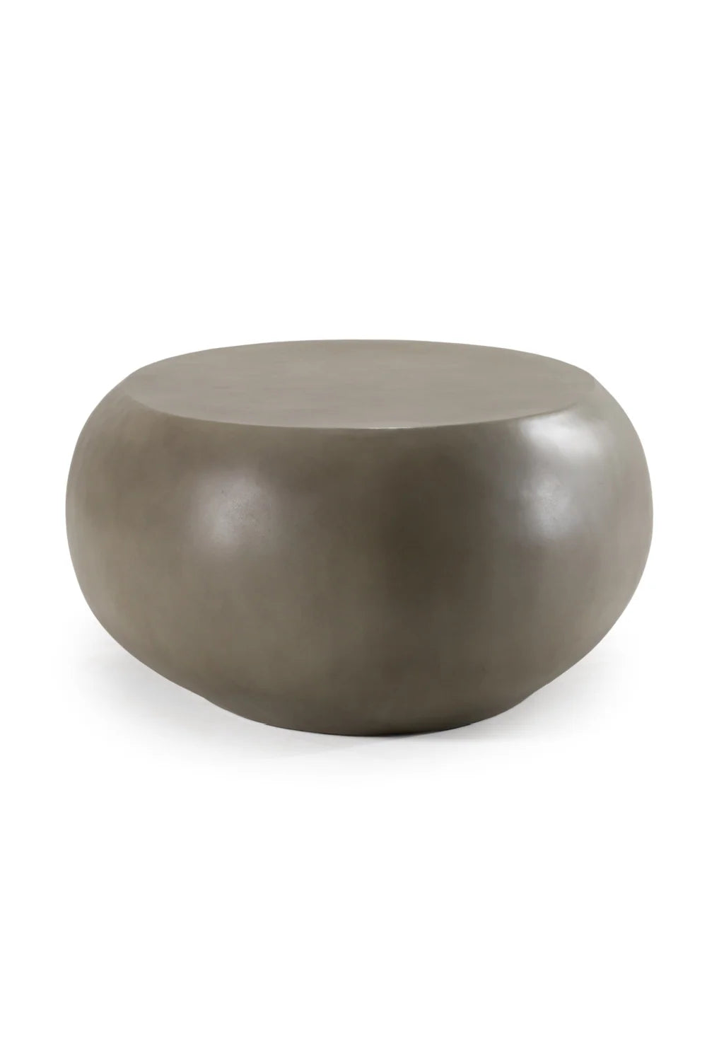 Luxury Oval Gray Concrete Coffee Table Modern Italian Style for Villa