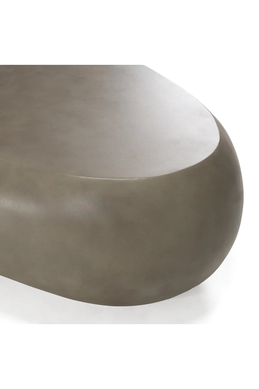 Luxury Oval Gray Concrete Coffee Table Modern Italian Style for Villa
