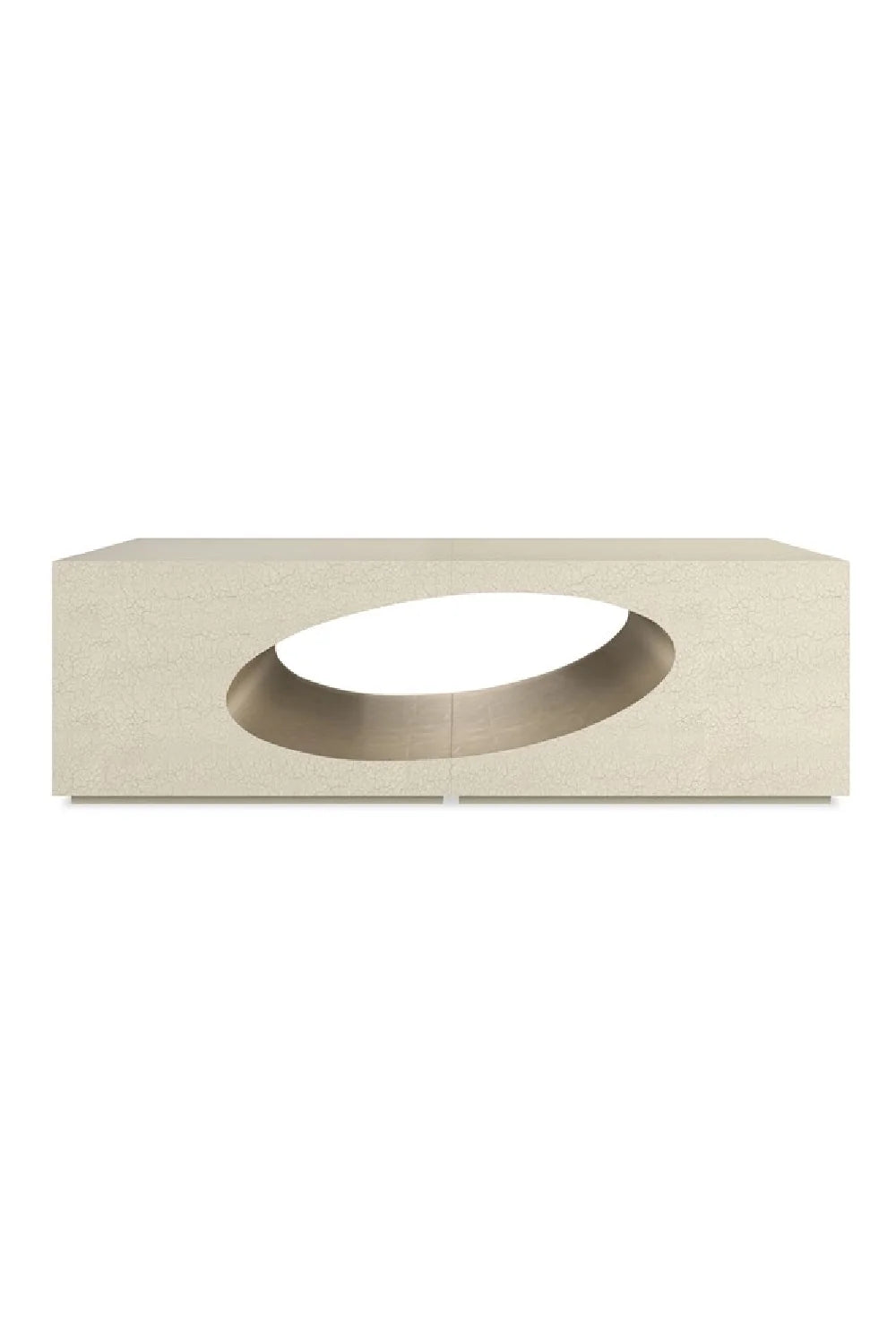 Luxury Oval Inset Coffee Table Modern Italian Style for Villa