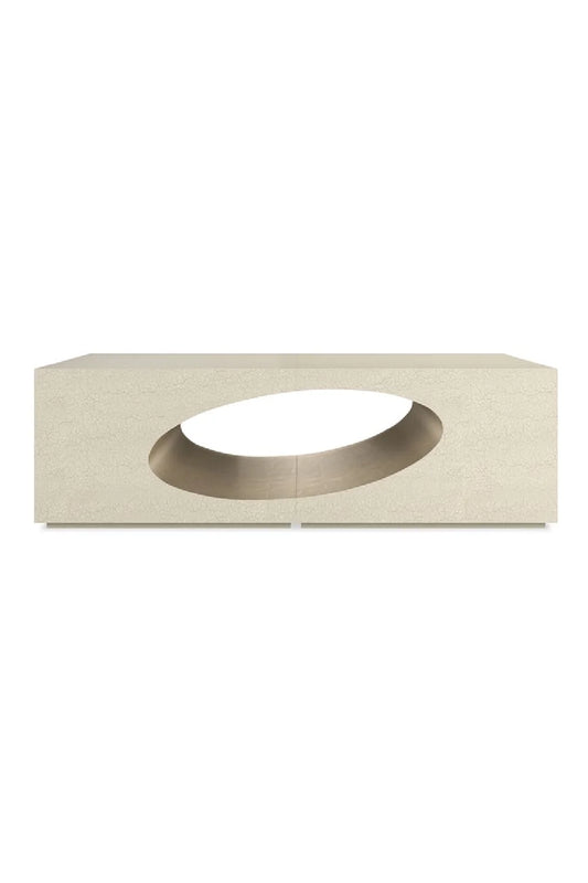 Luxury Oval Inset Coffee Table Modern Italian Style for Villa