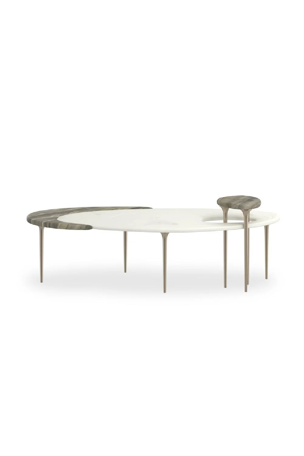 Luxury Oval Marble Coffee Table Modern Italian Style for Villa