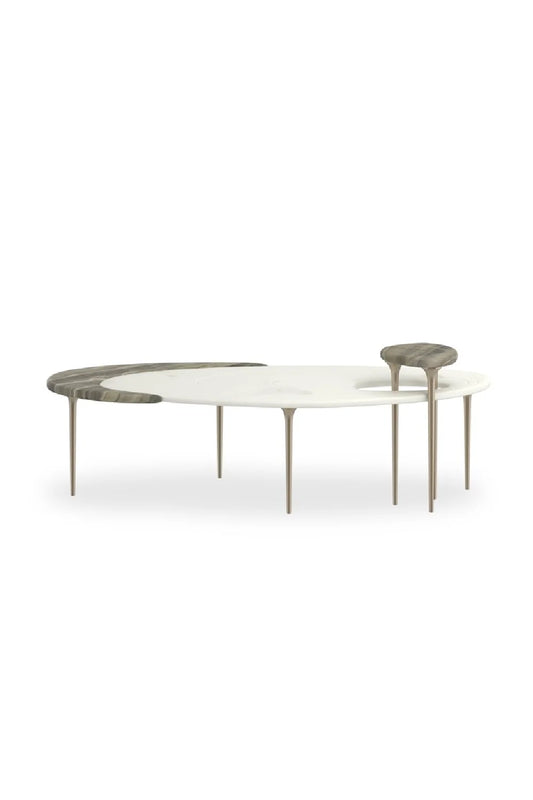 Luxury Oval Marble Coffee Table Modern Italian Style for Villa