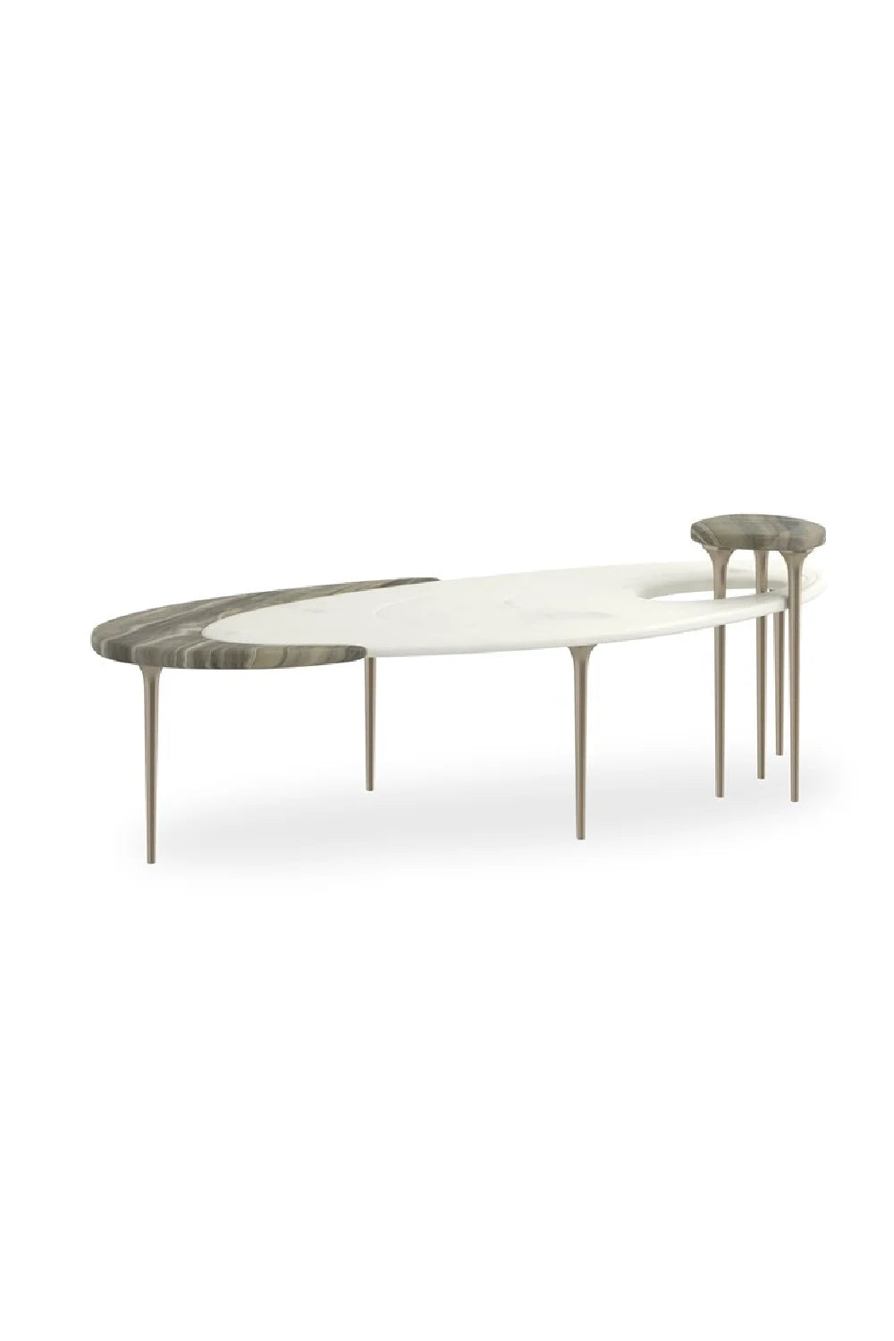 Luxury Oval Marble Coffee Table Modern Italian Style for Villa