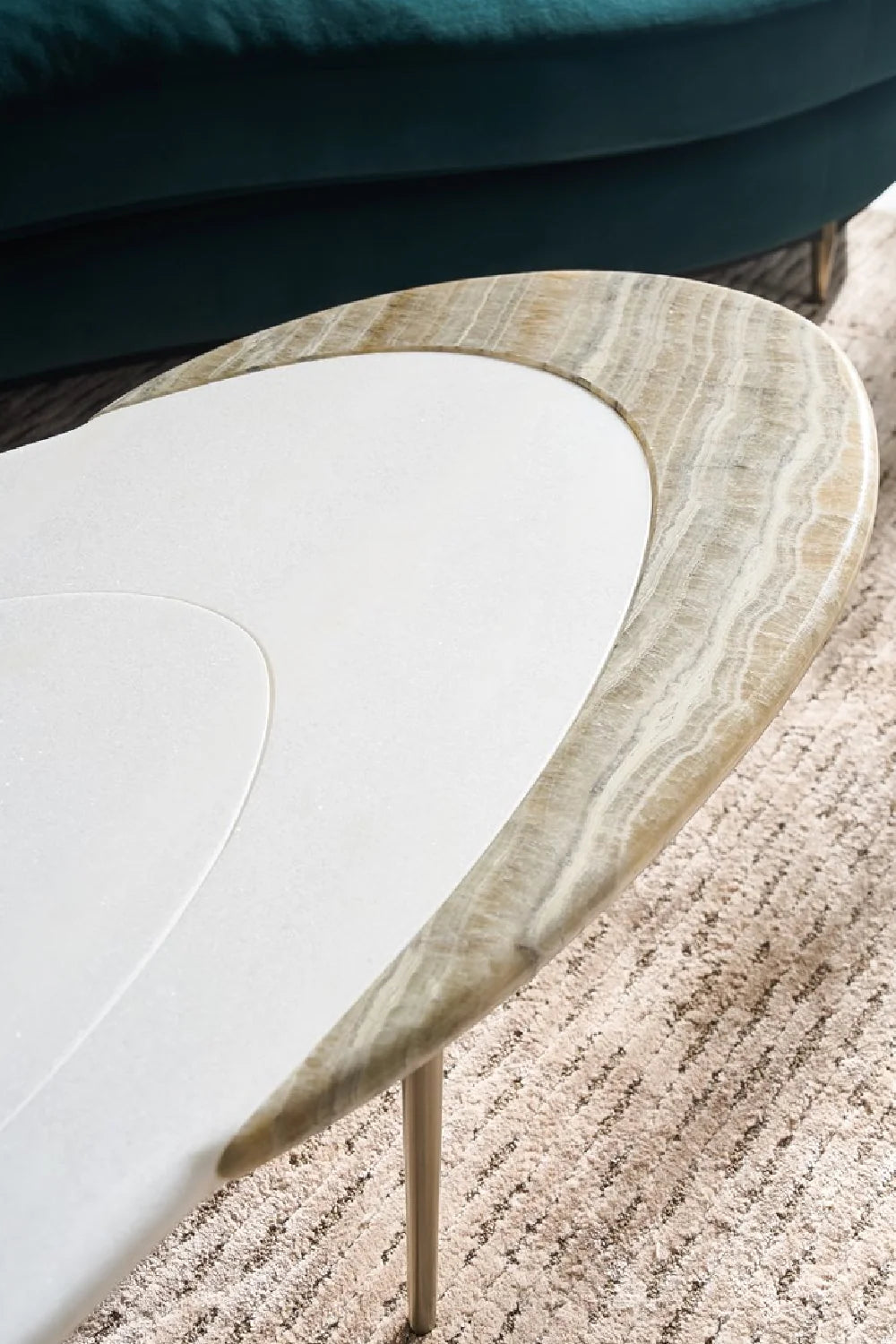 Luxury Oval Marble Coffee Table Modern Italian Style for Villa