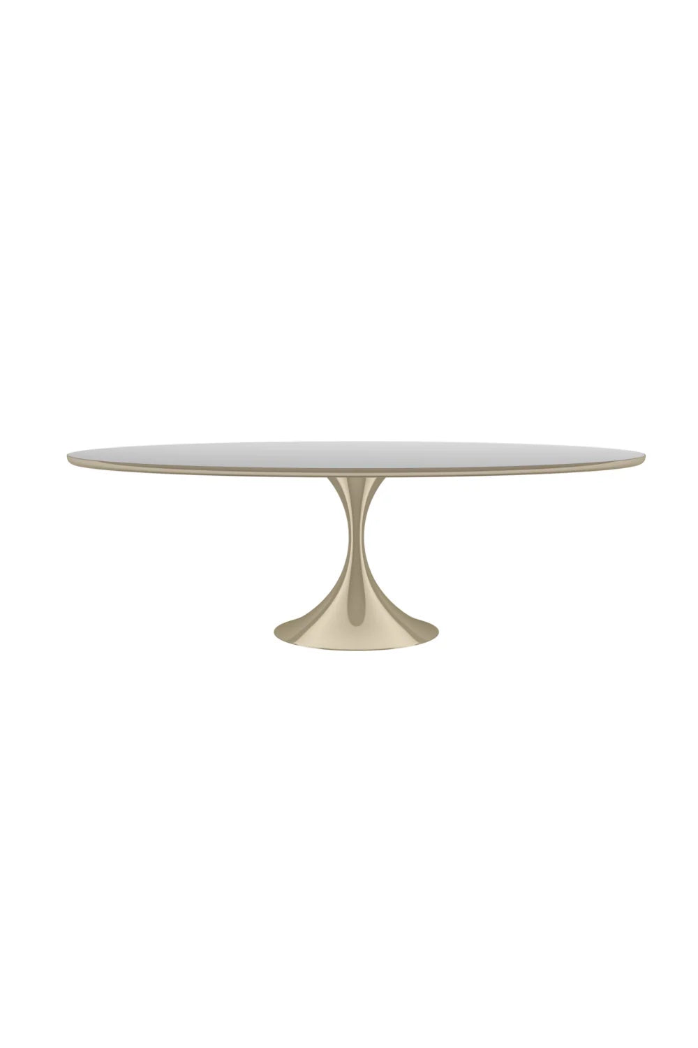Luxury Oval Mirrored Dining Table Modern Italian Style for Villa