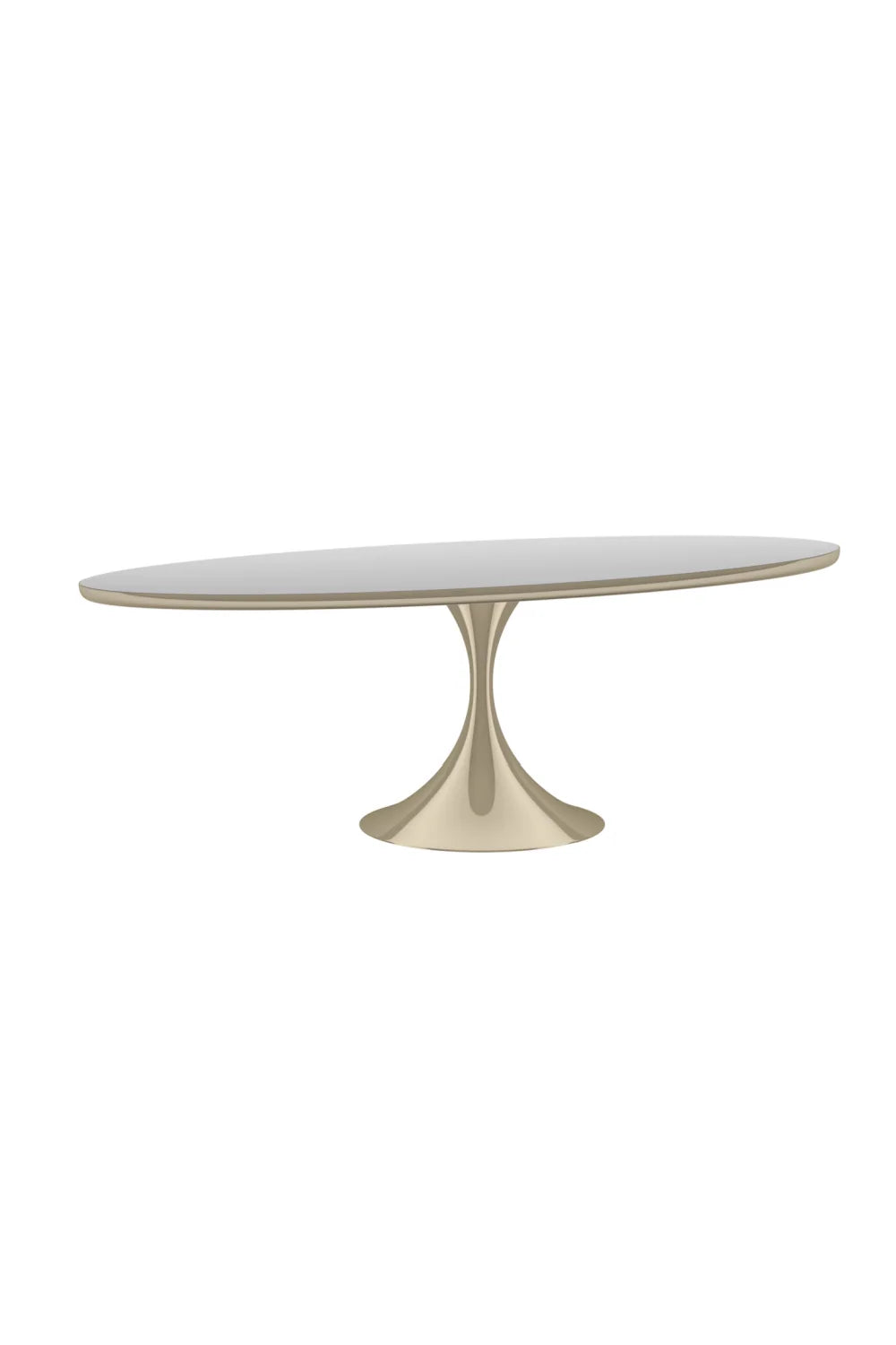 Luxury Oval Mirrored Dining Table Modern Italian Style for Villa