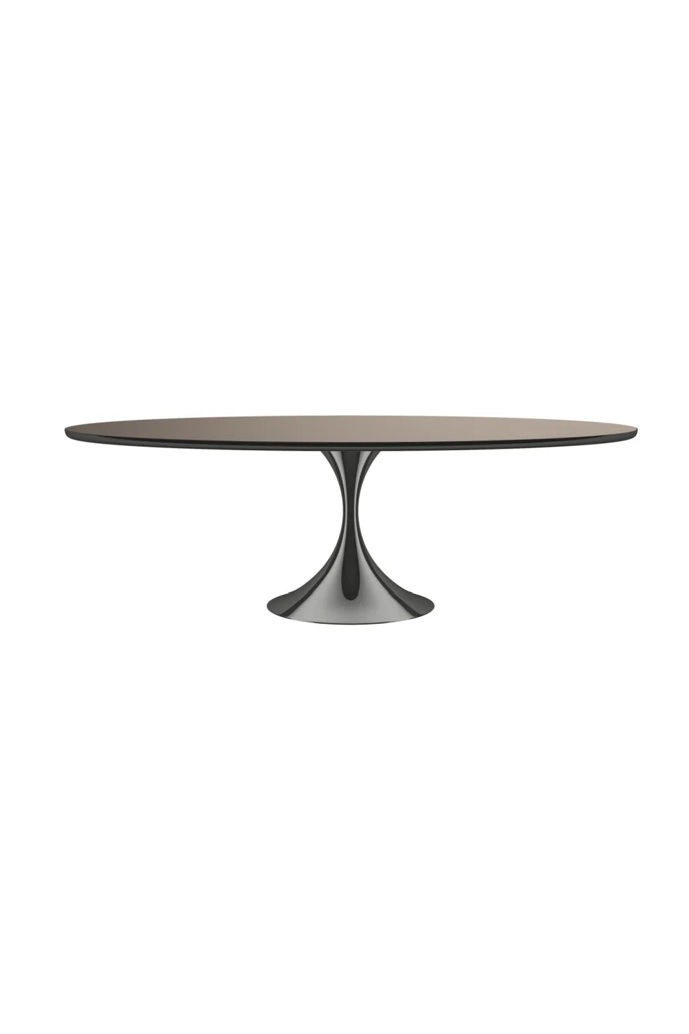 Luxury Oval Mirrored Dining Table Modern Italian Style for Villa