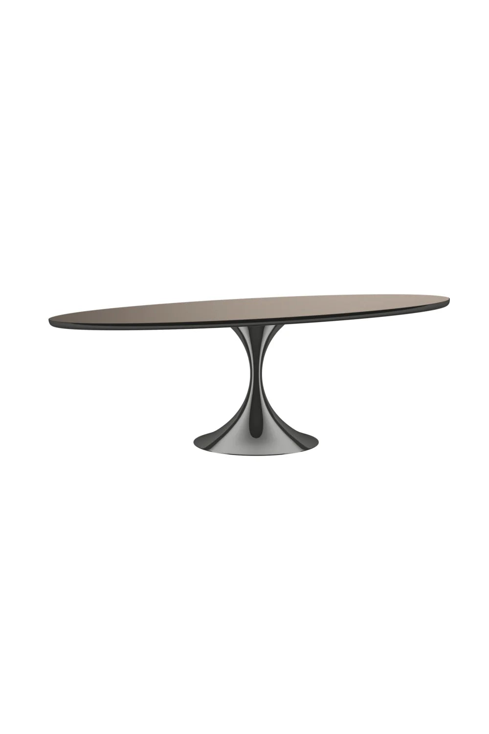 Luxury Oval Mirrored Dining Table Modern Italian Style for Villa