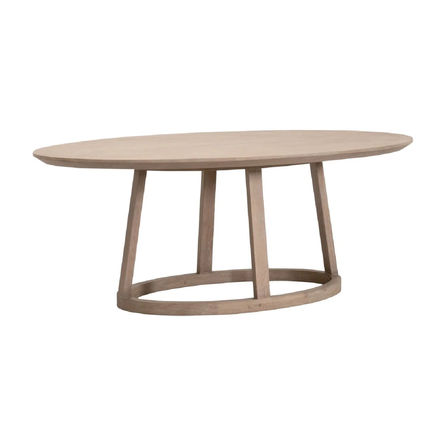 Luxury Oval Smoke Gray Oak Dining Table Modern Italian Style for Villa