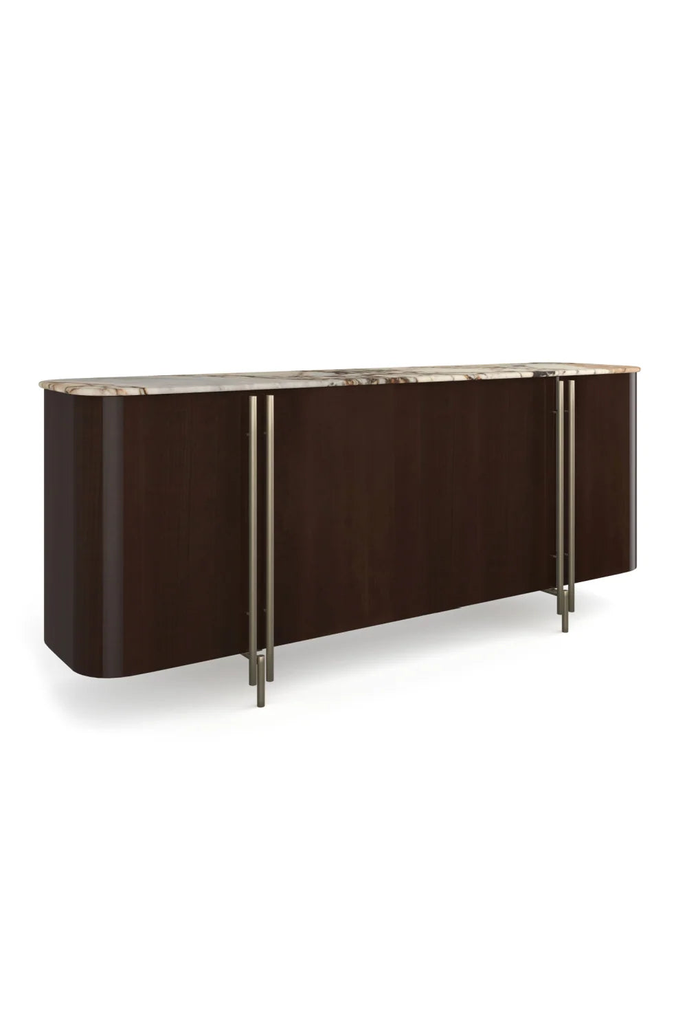 Luxury Oval Stone Top 4-Door Sideboard European Style for Villa